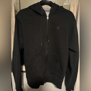 Champion Authentic Athletic Wear Full Zip Hoodie Sweater Mens Small Black